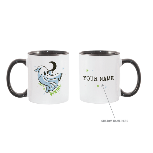 Morbid Keep It Weird Ghost Personalized Two-Toned Mug-2