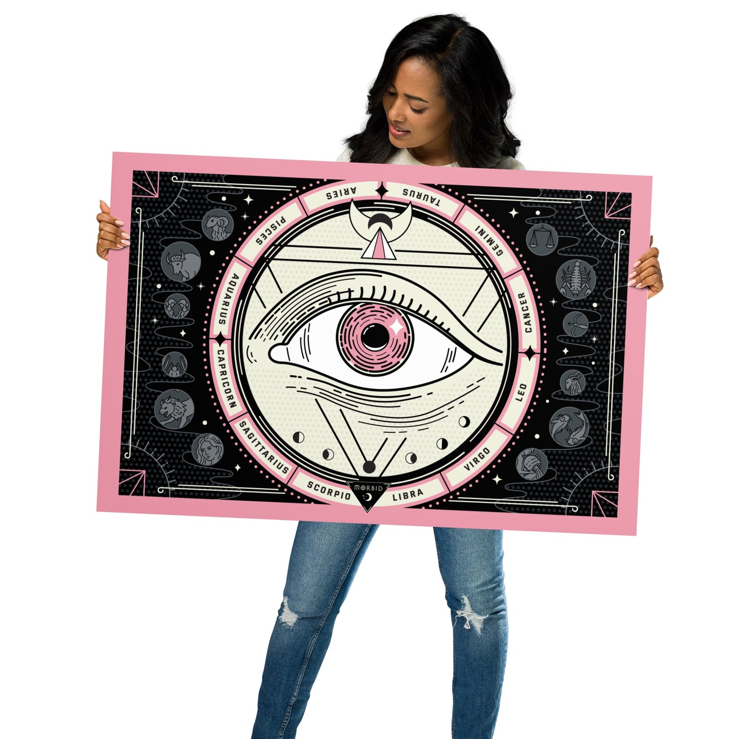Morbid Lunar Dial Zodiac Eye Matte Poster