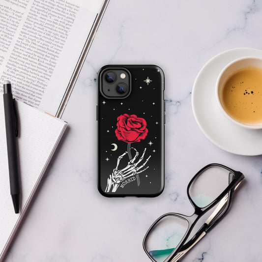 Morbid Skeleton Rose iPhone Tough Case-26