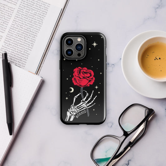 Morbid Skeleton Rose iPhone Tough Case-35