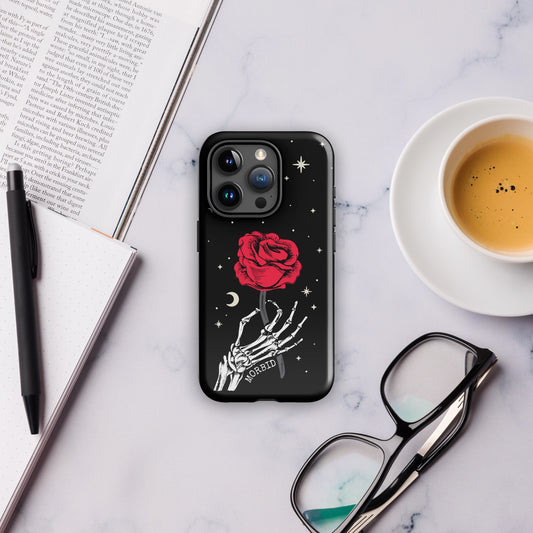Morbid Skeleton Rose iPhone Tough Case-44