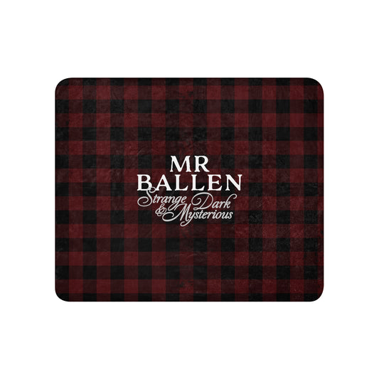 MrBallen Strange, Dark & Mysterious Plaid Sherpa Blanket-8