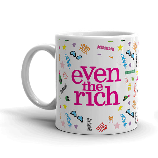 Even the Rich Mash Pattern White Mug-0