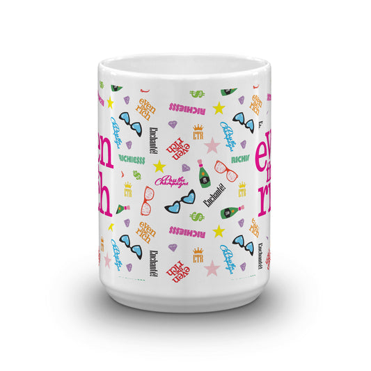 Even the Rich Mash Pattern White Mug-4