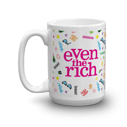 Even the Rich Mash Pattern White Mug-3