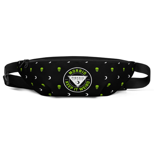 Morbid Skull Print and Patch Premium Fanny Pack-0
