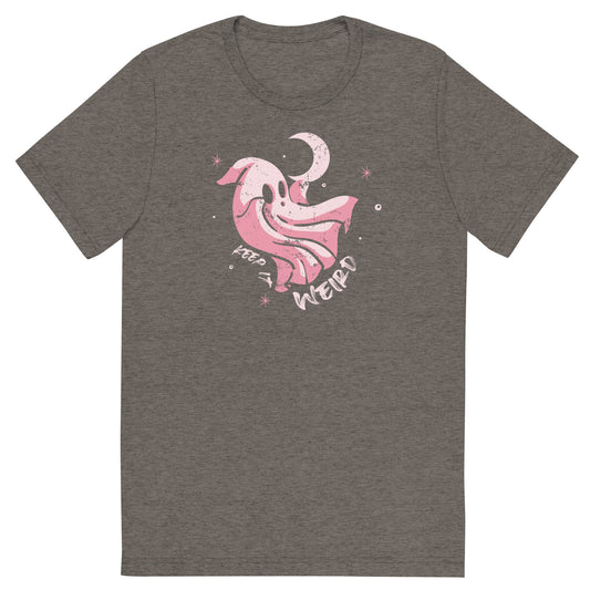 Morbid Keep It Weird Ghost Unisex Tri-Blend T-Shirt-2
