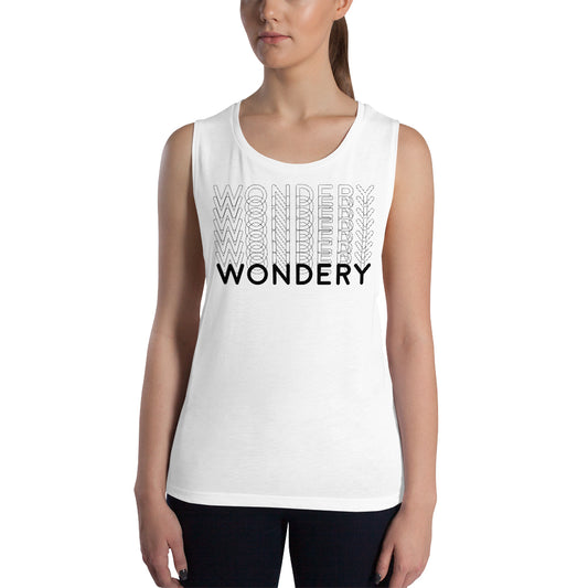 Wondery Repeating Women's Muscle Tank Top-2