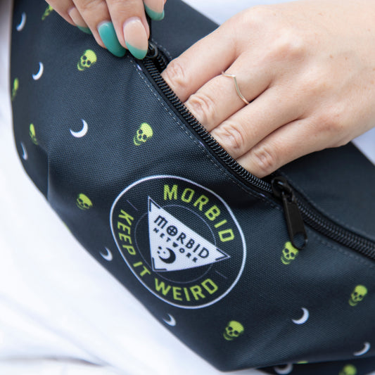 Morbid Skull Print and Patch Premium Fanny Pack-2