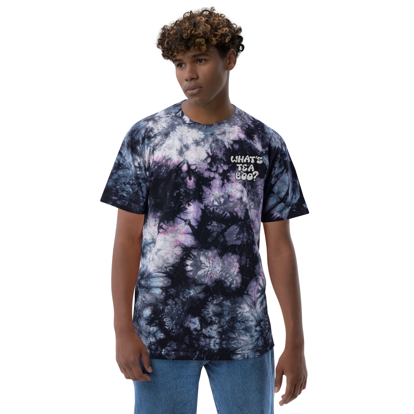 Keke Palmer "What's Tea, Boo?" Oversized Tie-Dye T-Shirt