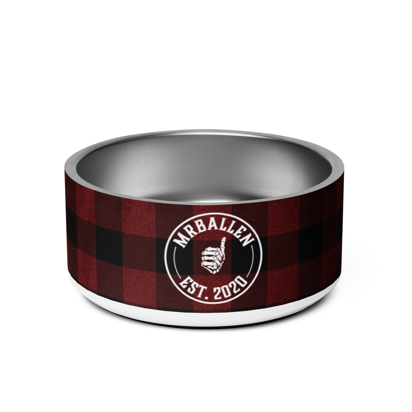 MrBallen Maggie's Personalized Plaid Pet Bowl 32 oz