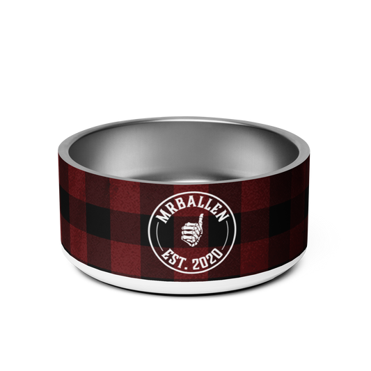 MrBallen Maggie's Personalized Plaid Pet Bowl 32 oz-0