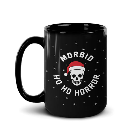 Morbid Ho Ho Horror Personalized 15 oz Black Mug-4