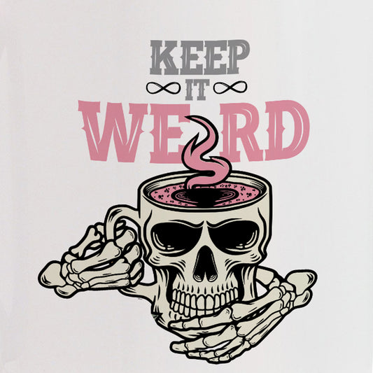 Morbid Keep It Weird Skull Personalized Two-Toned Mug-1