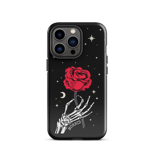 Morbid Skeleton Rose iPhone Tough Case-18