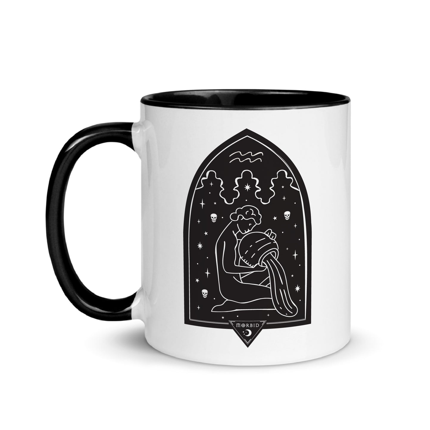 Morbid Gothic Zodiac Signs Personalized Two Toned Mug