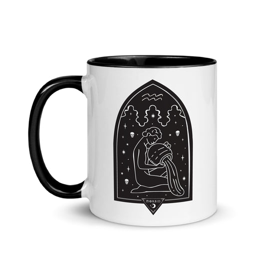 Morbid Gothic Zodiac Signs Personalized Two Toned Mug-2