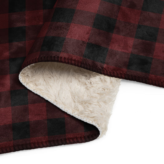 MrBallen Strange, Dark & Mysterious Plaid Sherpa Blanket-2