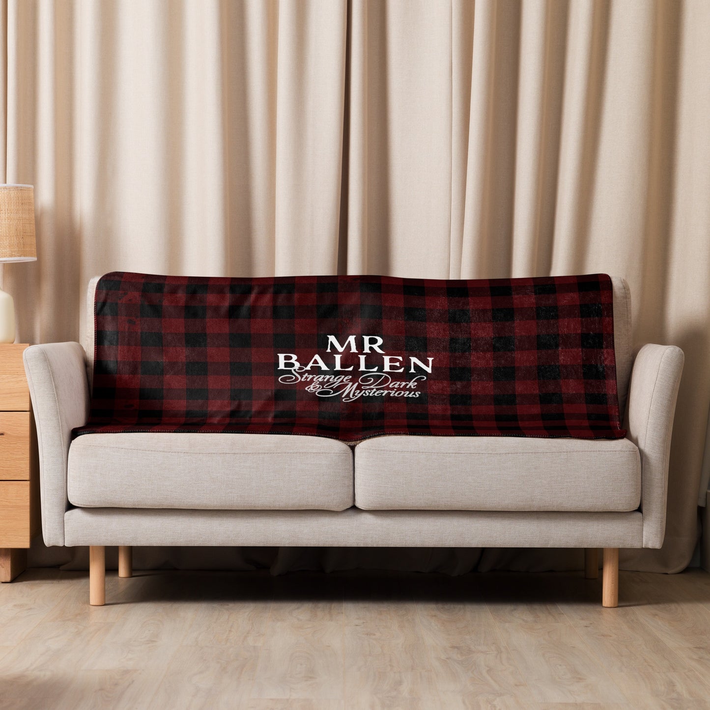 MrBallen Strange, Dark & Mysterious Plaid Sherpa Blanket