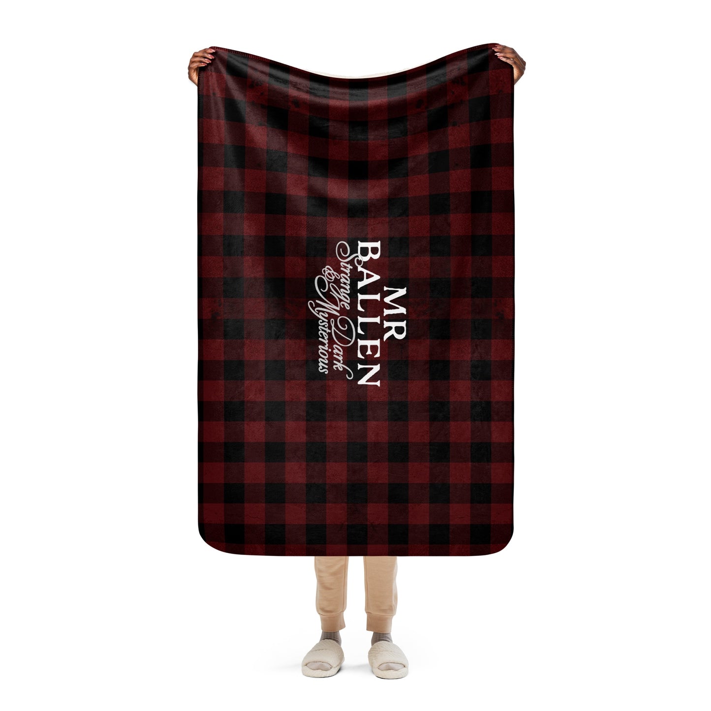 MrBallen Strange, Dark & Mysterious Plaid Sherpa Blanket