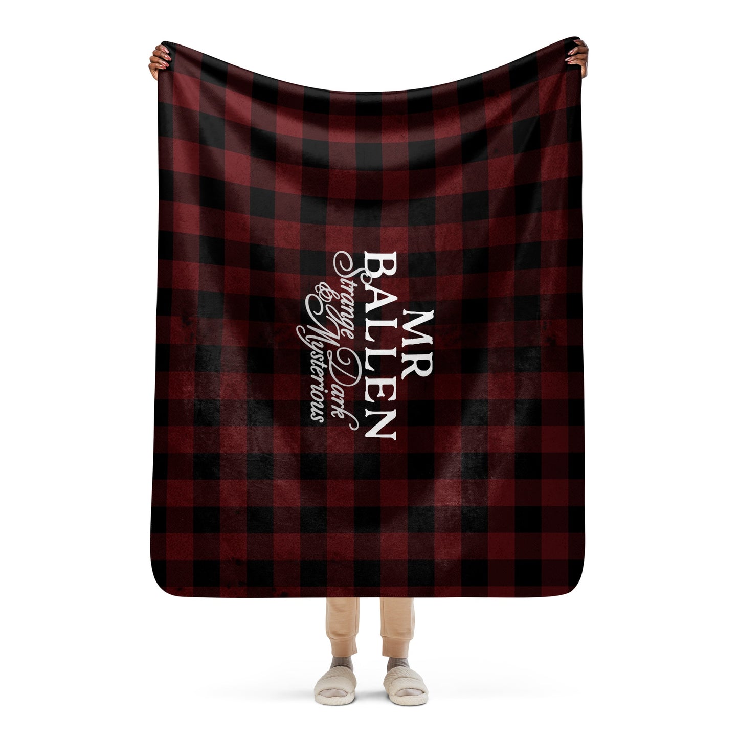 MrBallen Strange, Dark & Mysterious Plaid Sherpa Blanket