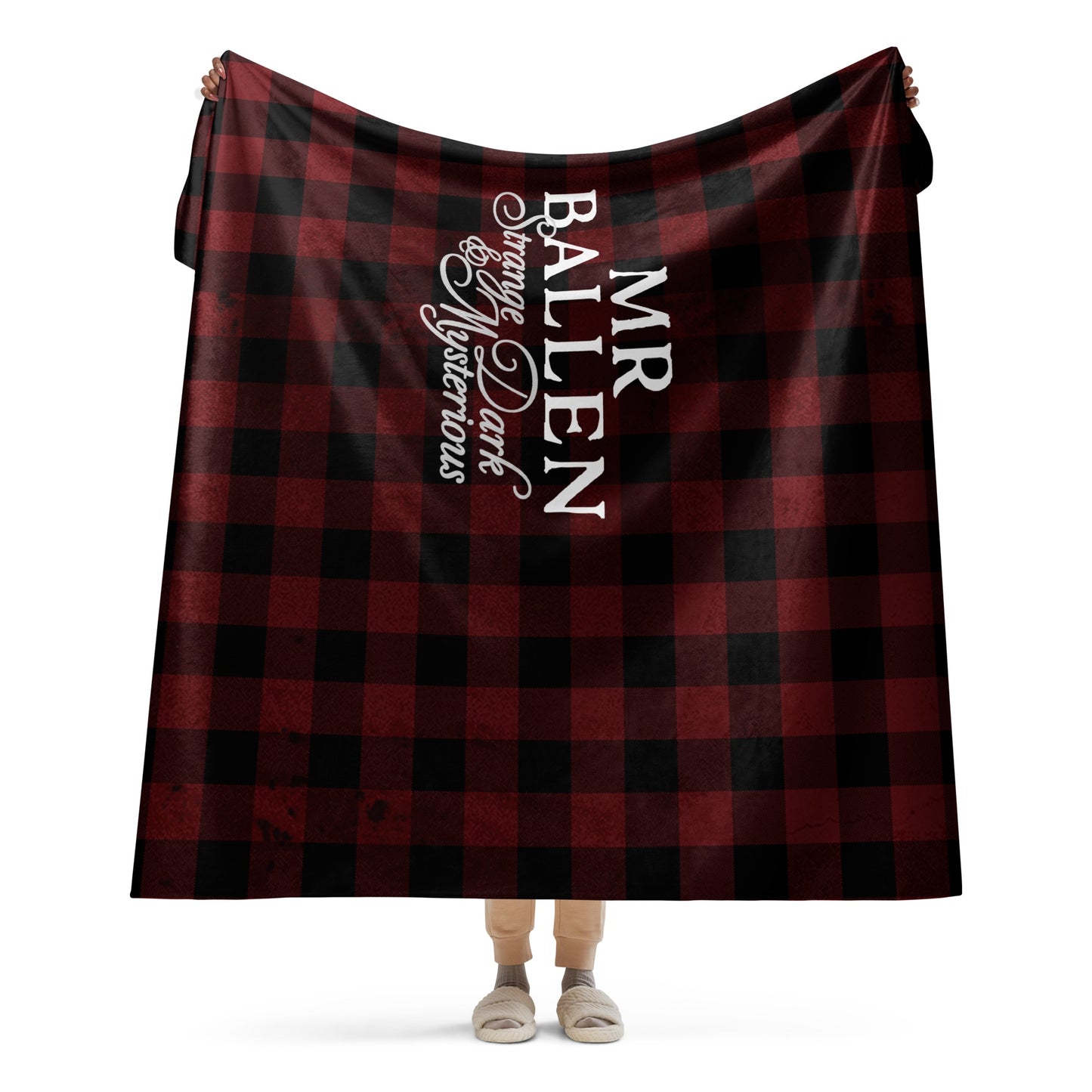 MrBallen Strange, Dark & Mysterious Plaid Sherpa Blanket