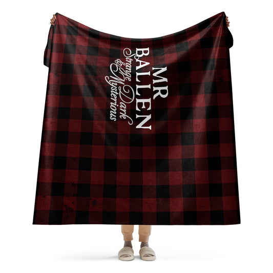 MrBallen Strange, Dark & Mysterious Plaid Sherpa Blanket-12