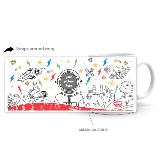 Wow in the World Astronaut Personalized White Mug-3