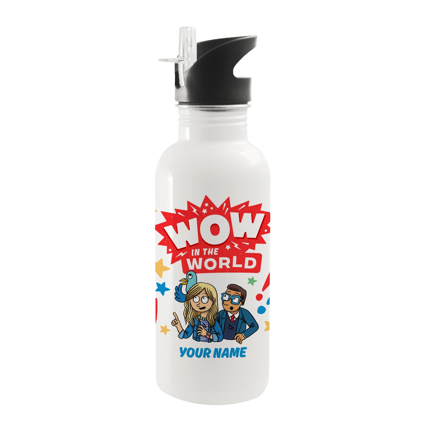 Wow in the World Characters Personalized Water Bottle