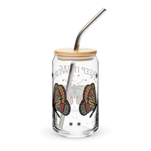 Morbid Keep It Weird Moth Can Glass-4