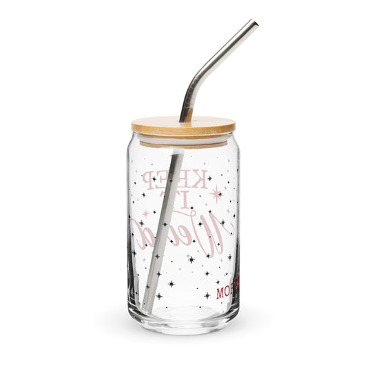 Morbid "Keep It Weird" Can-Shaped Glass with Lid and Straw-1