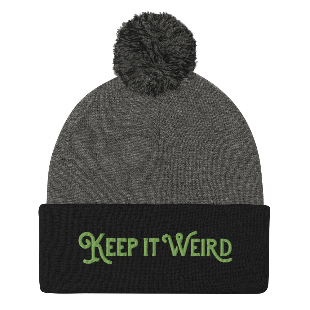 Morbid Keep It Weird Pom-Pom Beanie