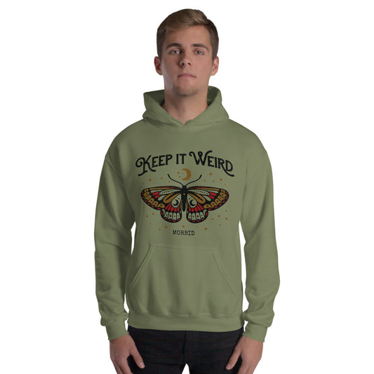 Morbid Keep It Weird Moth Hoodie-3