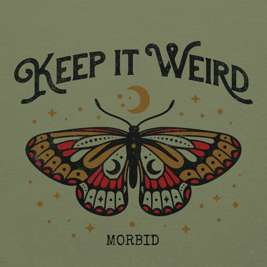 Morbid Keep It Weird Moth Hoodie-1