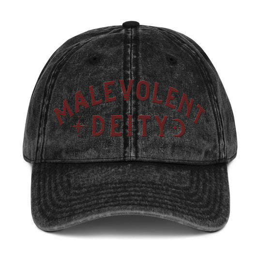 Morbid Malevolent Deity Distressed Dad Hat-0