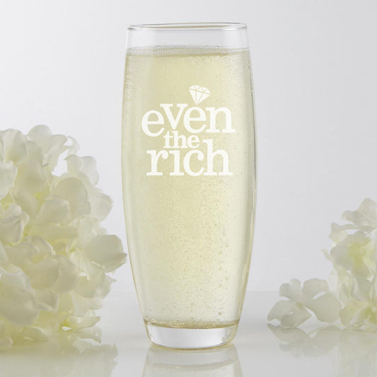 Even the Rich Logo Stemless Champagne Flute-0