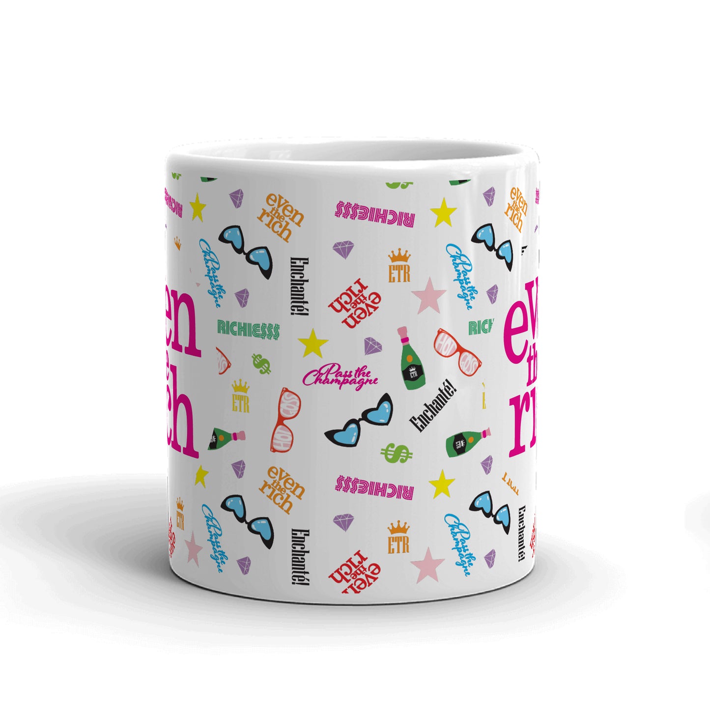 Even the Rich Mash Pattern White Mug