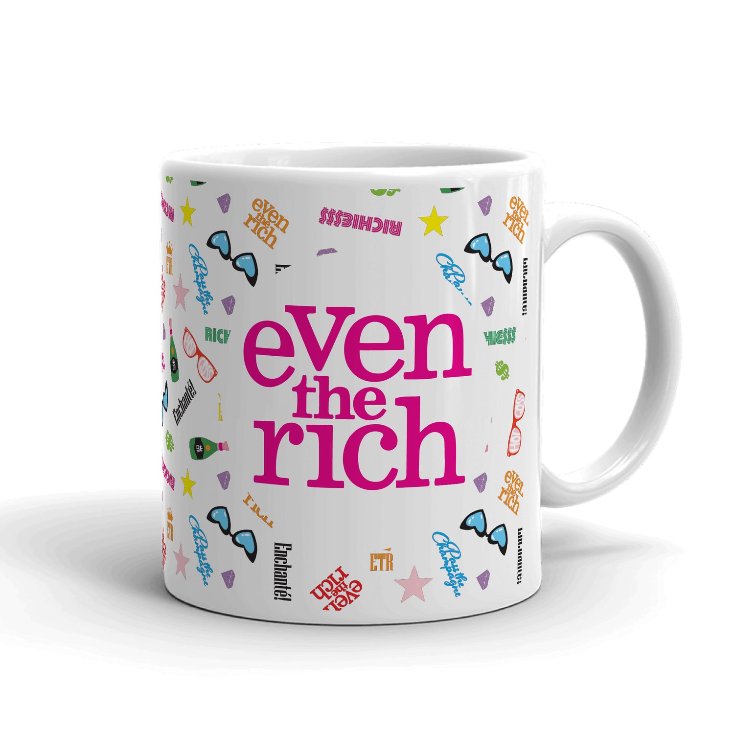 Even the Rich Mash Pattern White Mug