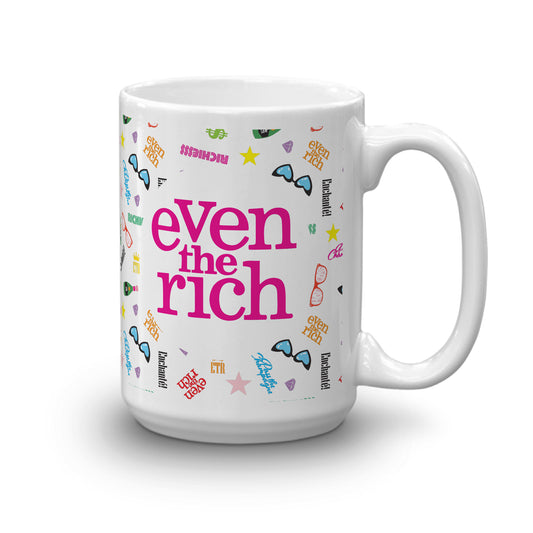 Even the Rich Mash Pattern White Mug-5