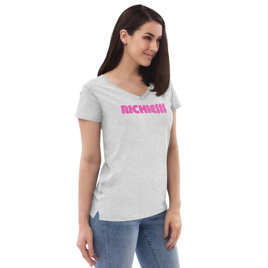 Even the Rich Richies Women's Recycled V-neck T-Shirt-2
