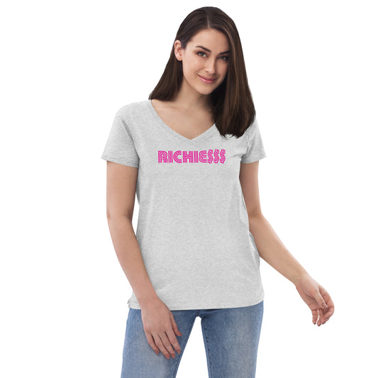 Even the Rich Richies Women's Recycled V-neck T-Shirt-1