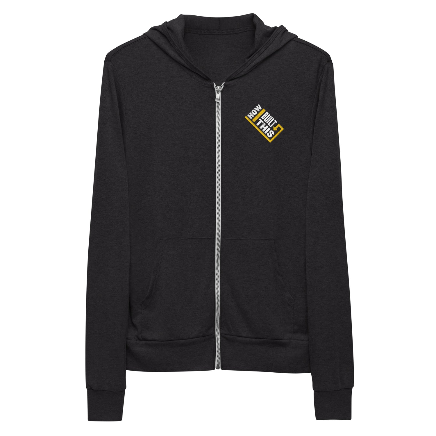 How I Built This Distressed Logo Unisex Tri-Blend Zip-Up Hooded Sweatshirt