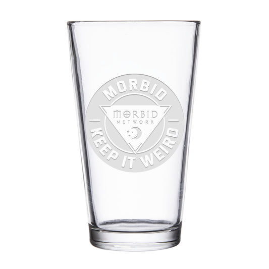 Morbid Skeleton and Patch Laser Engraved Pint Glass-0
