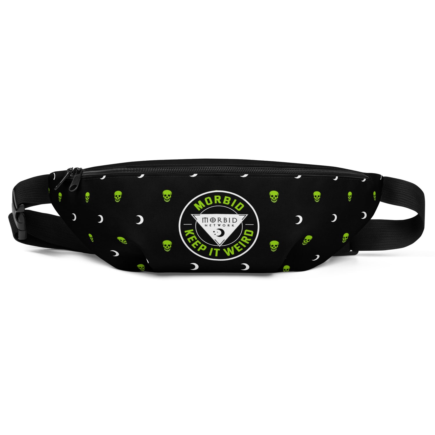 Morbid Skull Print and Patch Premium Fanny Pack