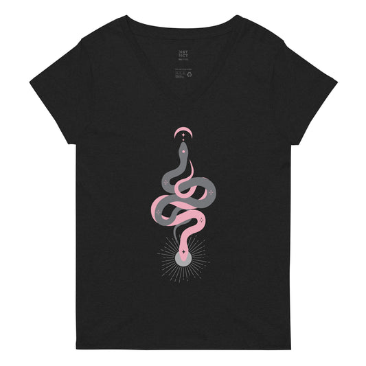 Morbid Alaina Ash Snakes Women's Recycled V-Neck T-Shirt-3
