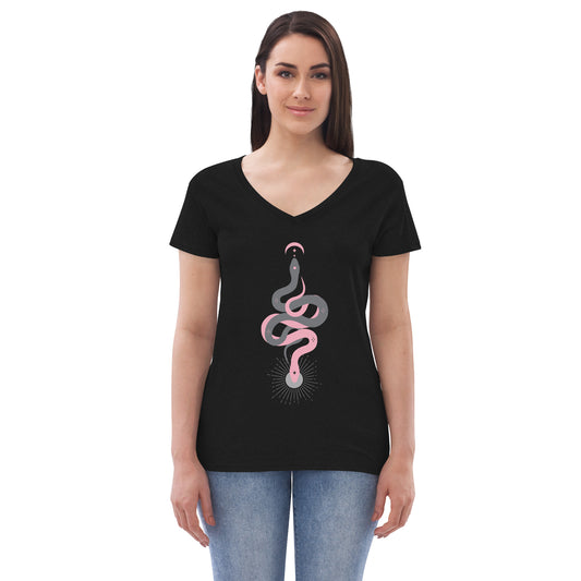 Morbid Alaina Ash Snakes Women's Recycled V-Neck T-Shirt-5