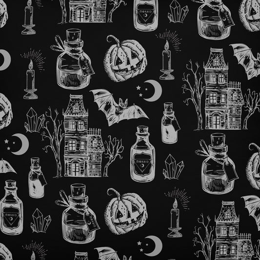 Morbid Haunted House Pattern Pillow-2