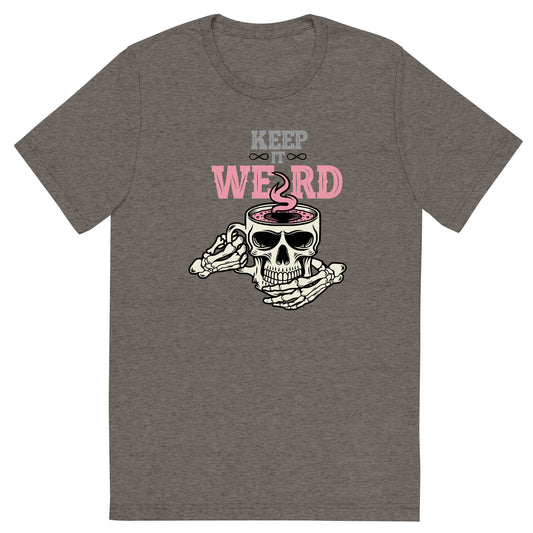 Morbid Keep It Weird Skull Unisex Tri-Blend T-Shirt-2