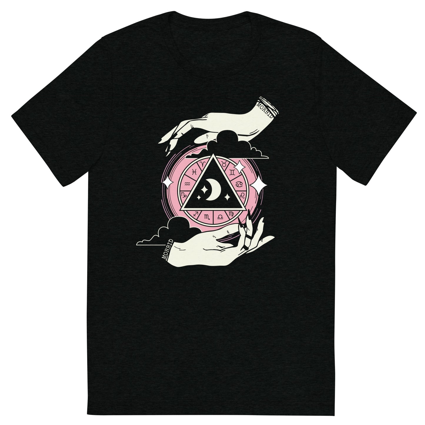 Morbid Lunar Dial Zodiac Signs Tri-Blend T-Shirt