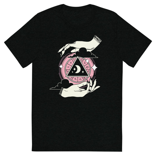 Morbid Lunar Dial Zodiac Signs Tri-Blend T-Shirt-3
